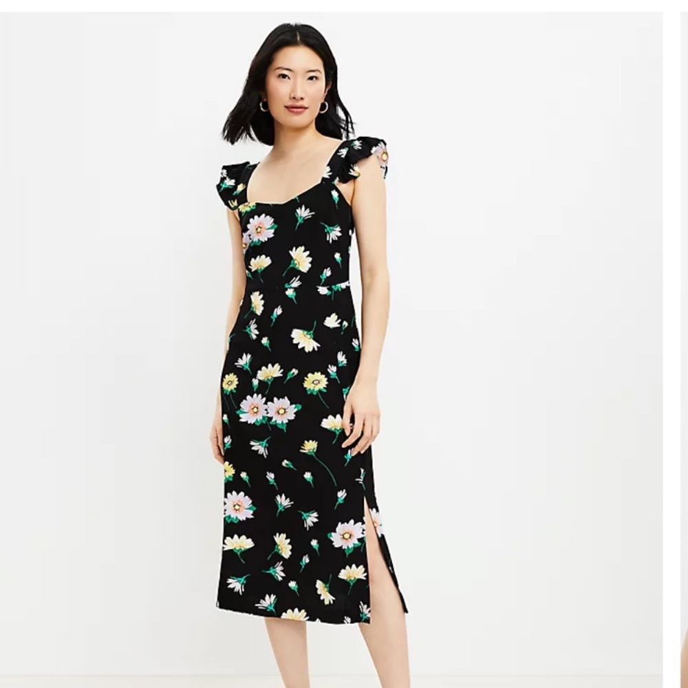 NWT loft floral midi dress